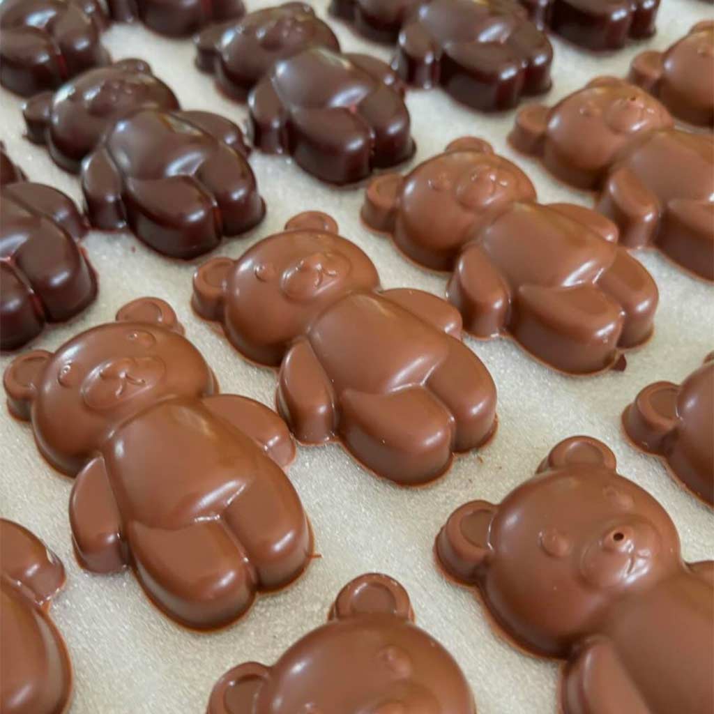 Chocolate-covered marshmallow teddy bears