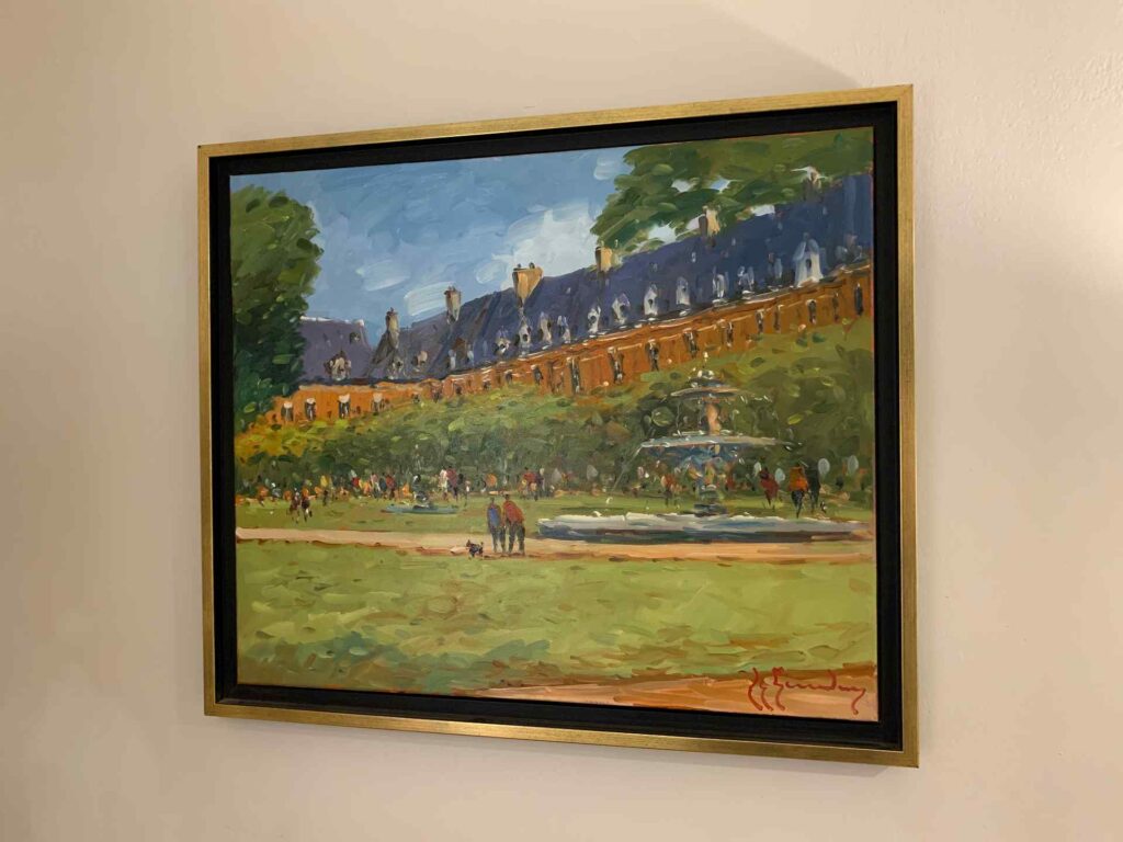 Side view of Place des Vosges painting