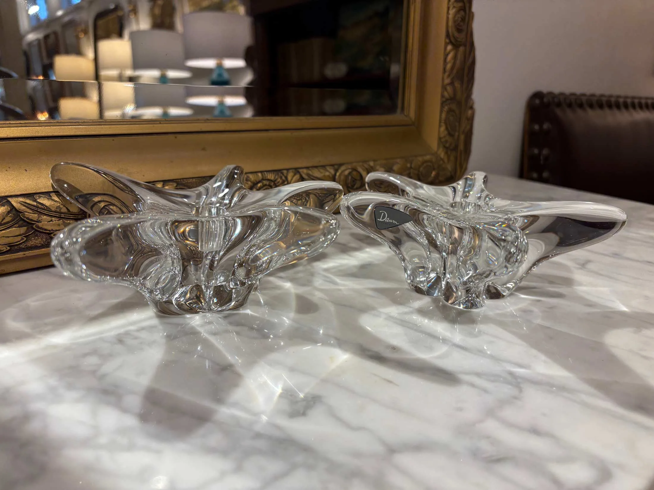 Daum クリスタル センターピース 53cm Home Decor Spotlight - Daum Candlestick Holders - Jardin de France