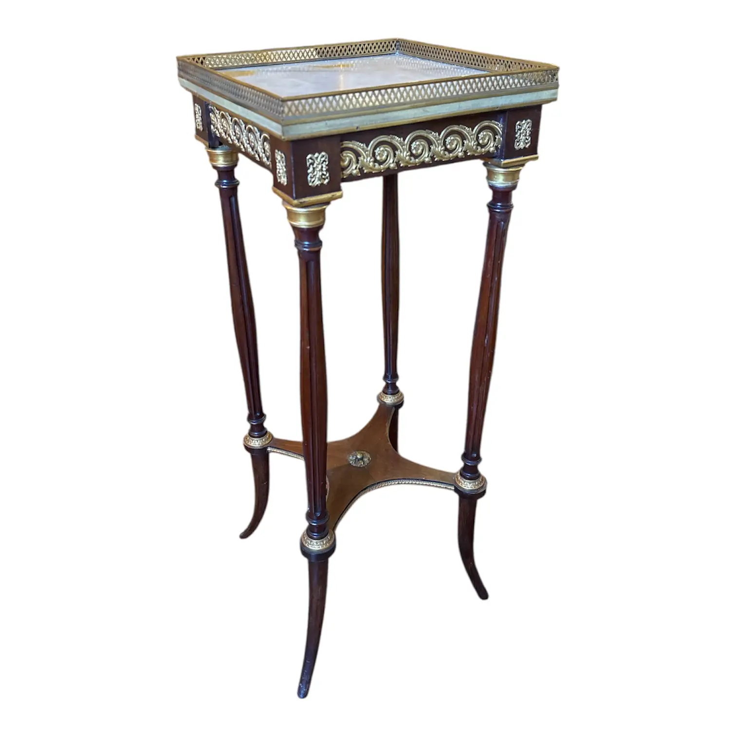 Louis XVI-Style Mahogany & Bronze Mounted Guéridon Accent Table