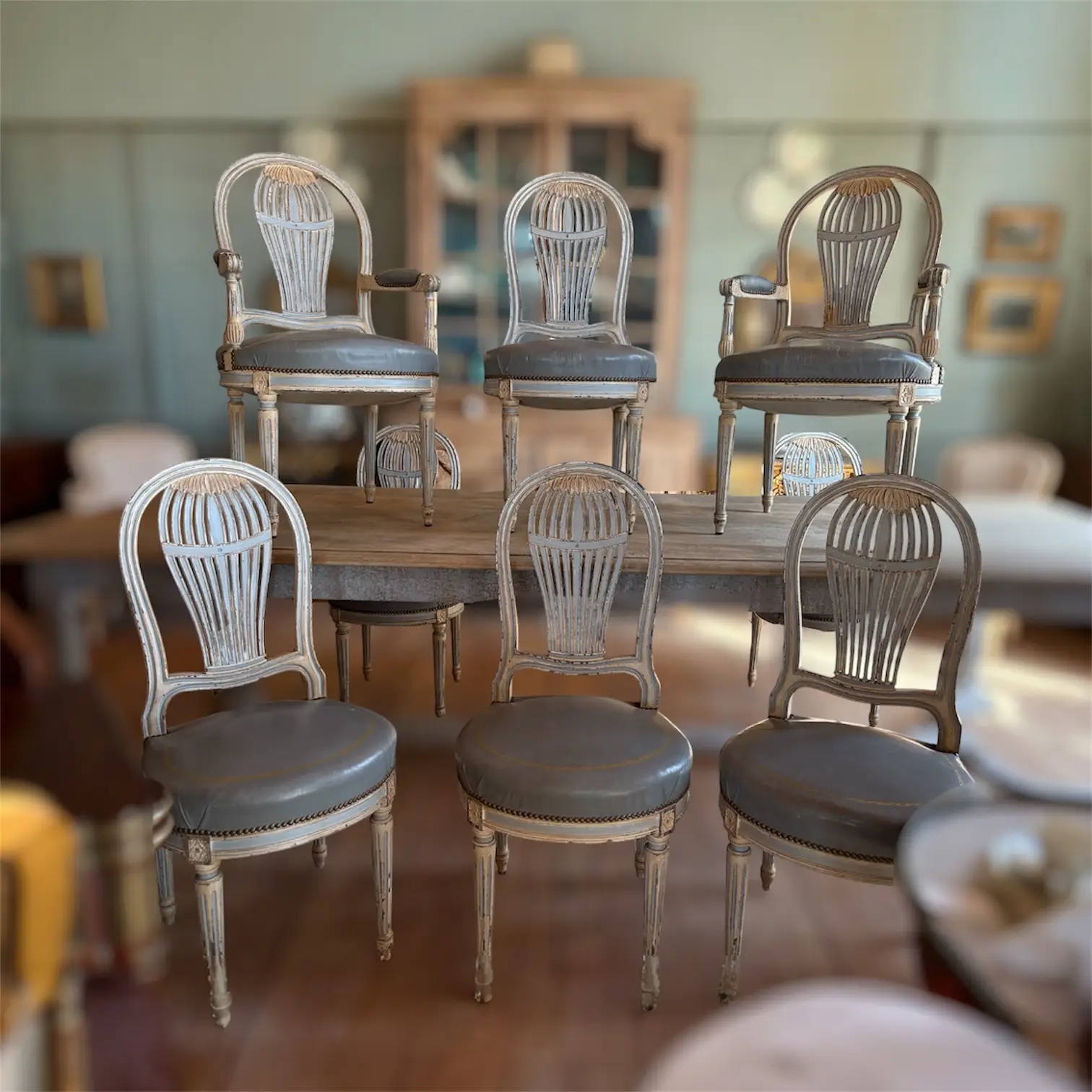 Set of Eight French Montgolfier Chairs Set of Eight French Montgolfier Chairs