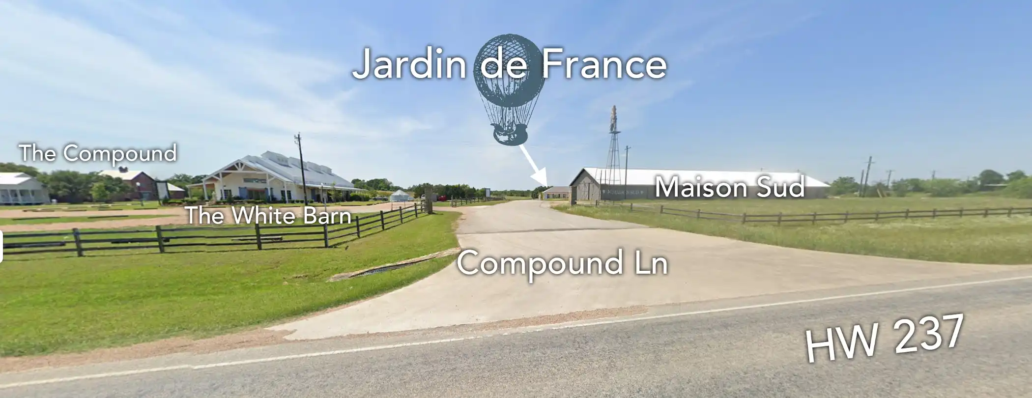 Street view of Jardin de France Round Top from HW237