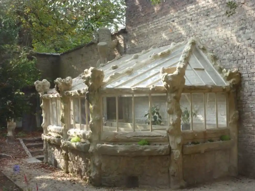 Restored private faux bois greenhouse